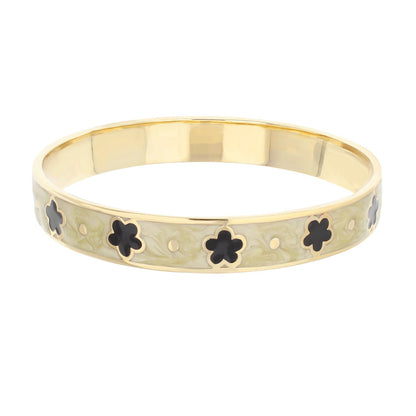 Daisy Love Bangle Petite Flower gold-tone with black clover accents by Lauren G Adams on Tampa Home & Garden Store