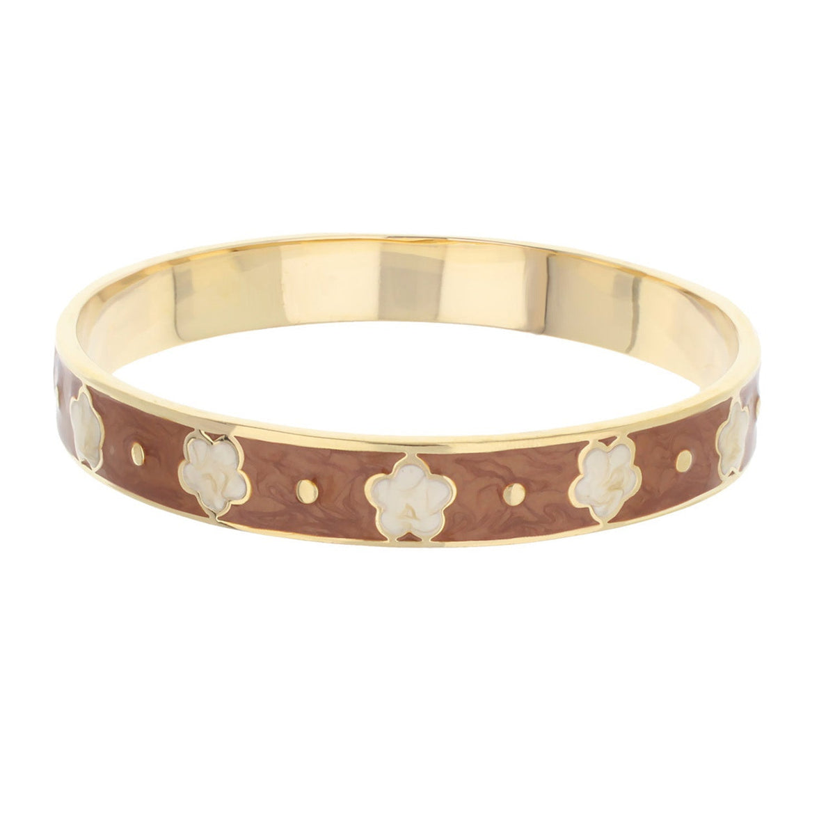Daisy Love Bangle Petite Flower bracelet golden enamel with white flowers by Lauren G Adams on Tampa Home & Garden Store