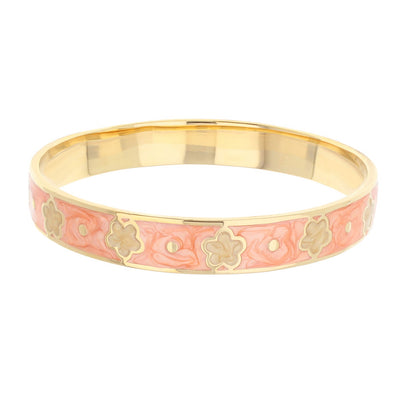 Daisy Love Bangle — Petite Flower, gold-tone bracelet with pink enamel flowers by Lauren G Adams on Tampa Home & Garden Store