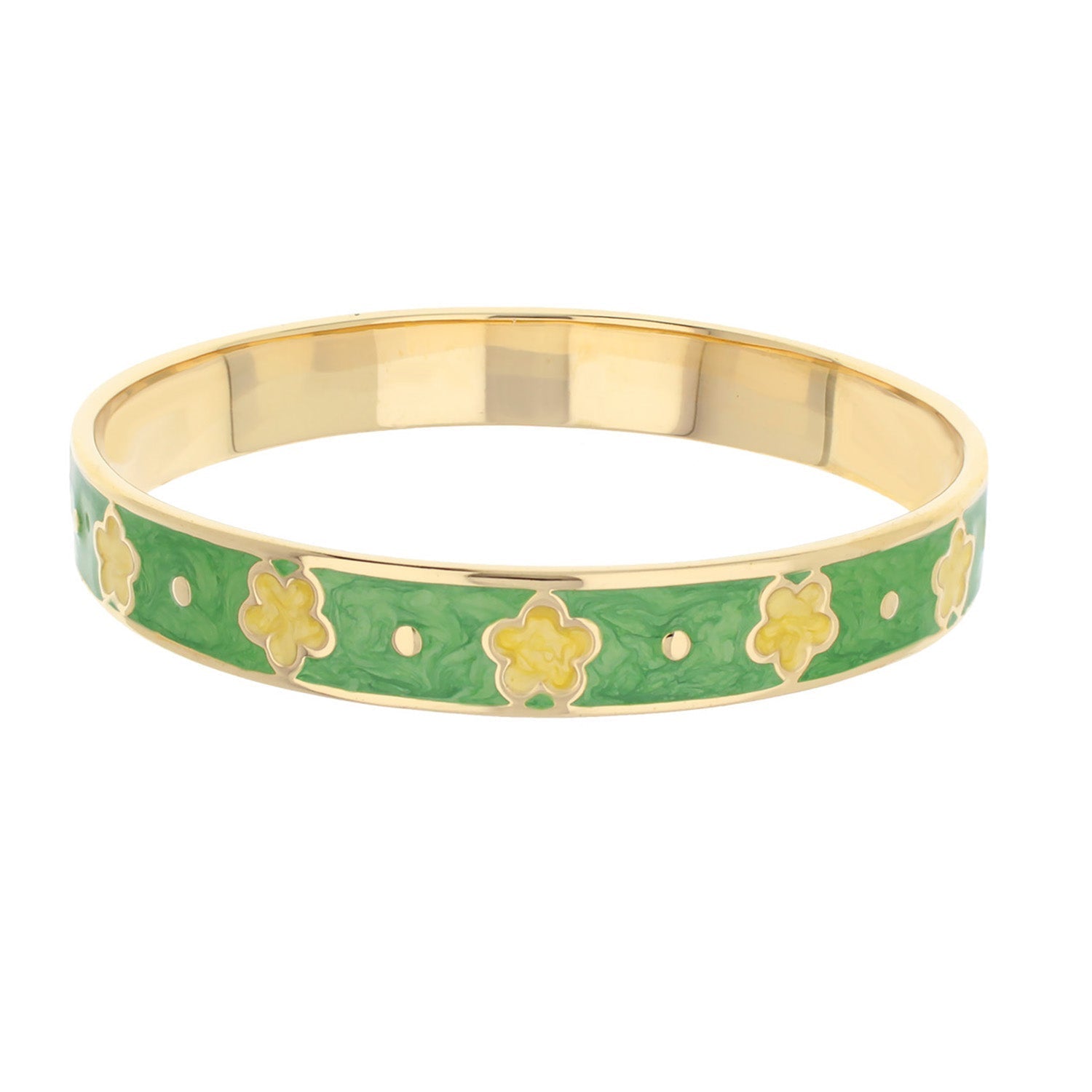 Daisy Love Bangle Petite Flower goldtone bracelet with enamel daisy accents by Lauren G Adams on Tampa Home & Garden Store