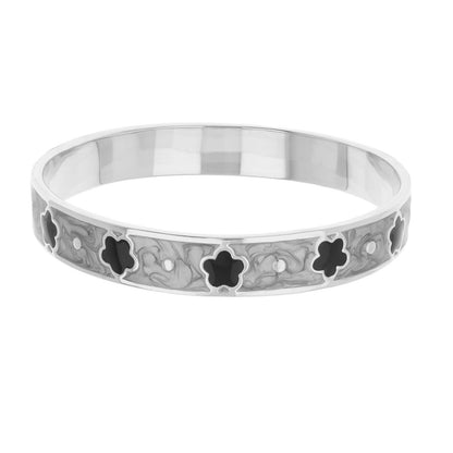 Daisy Love Bangle Petite Flower bracelet in silver-tone with clover cutouts by Lauren G Adams on Tampa Home & Garden Store