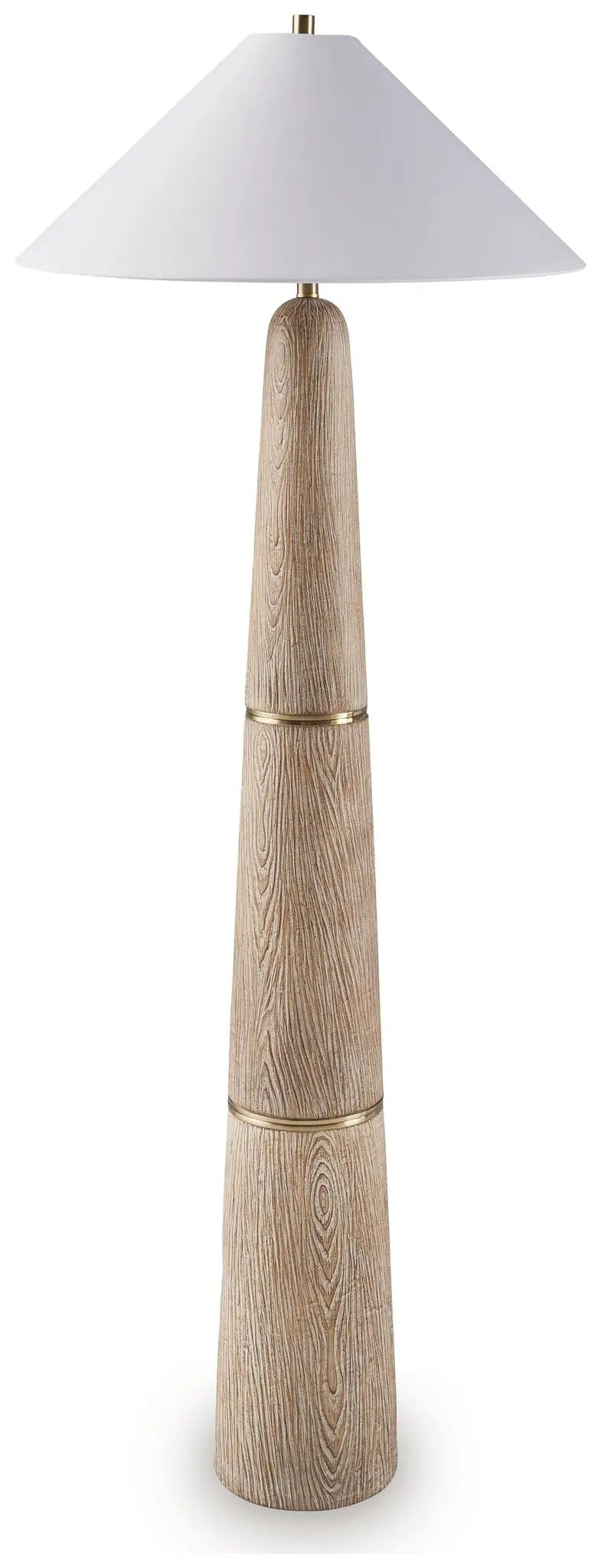 Gasparleigh Brown Gold Floor Lamp Wood and Metal