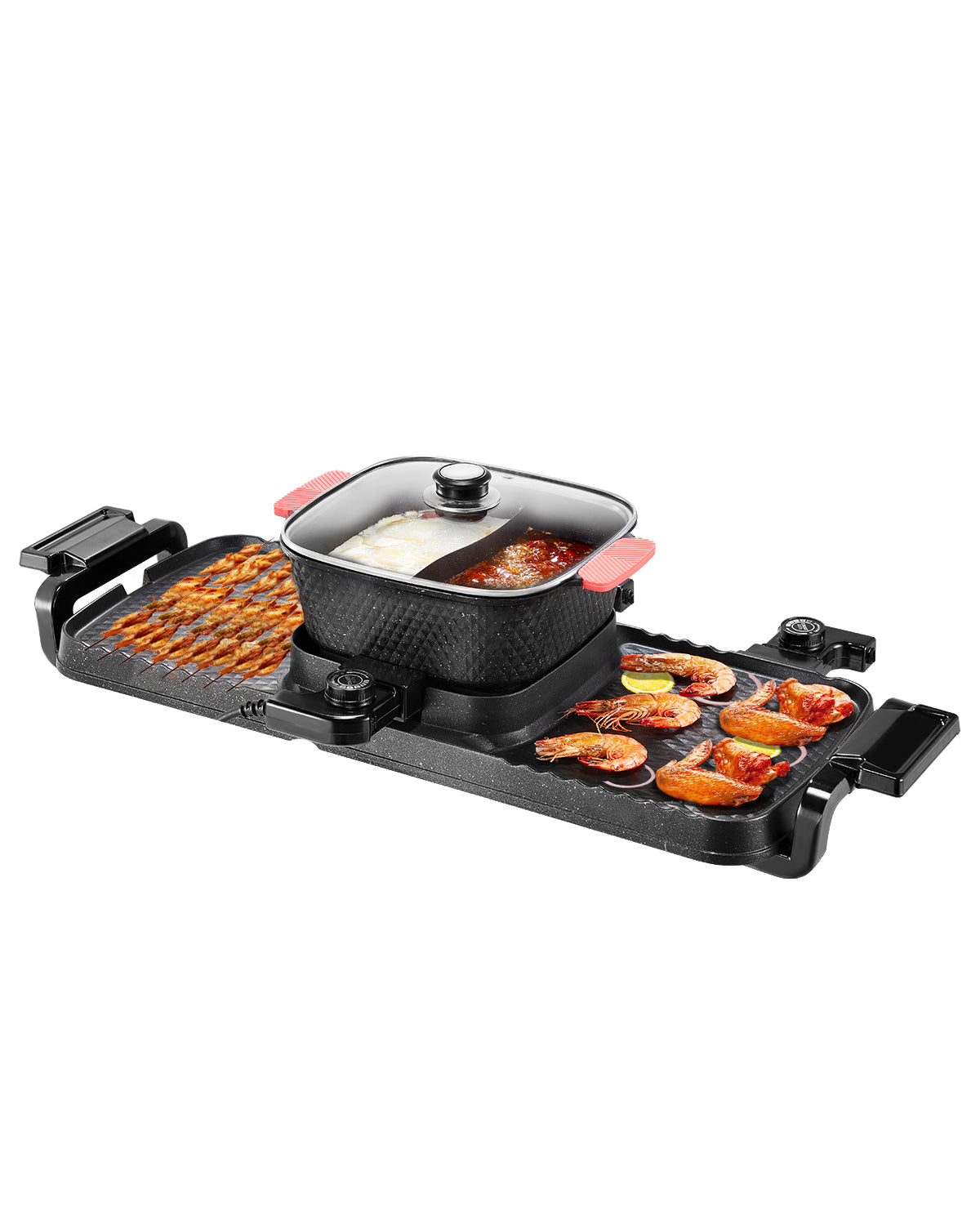 HouseOfZazla hot pot with grill 2300W 2-in-1 smokeless BBQ pan, removable pot on Tampa Home & Garden Store