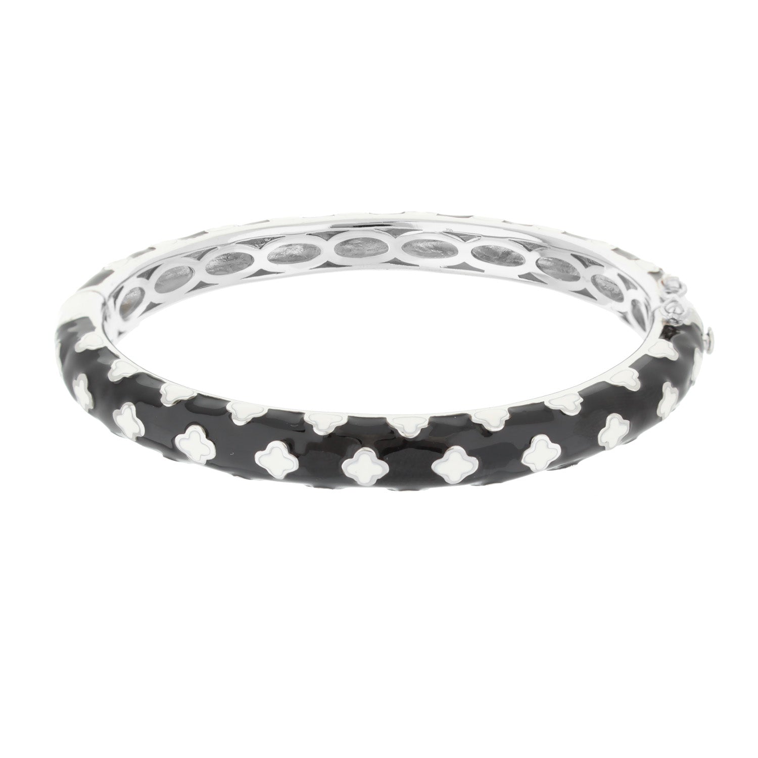 Art Deco Stackable Bangle by Lauren G Adams in silver-tone with black enamel on Tampa Home & Garden Store