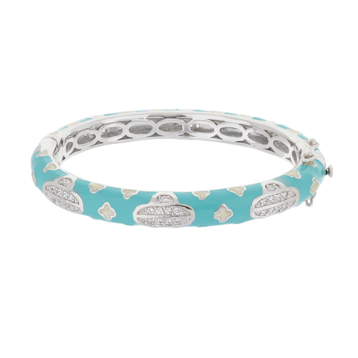 Art Deco Stackable Bracelet turquoise enamel with pave crystals Lauren G Adams on Tampa Home & Garden Store