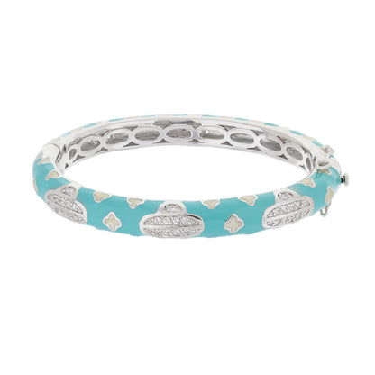 Art Deco Stackable Bracelet turquoise enamel with pave crystals Lauren G Adams on Tampa Home & Garden Store