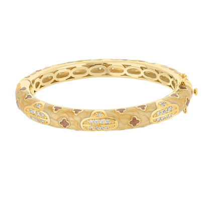 Art Deco Stackable Bangle by Lauren G Adams, gold tone bracelet with lattice cutouts and diamonds on Tampa Home & Garden Store