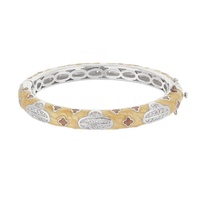 Art Deco Stackable Bangle by Lauren G Adams, two-tone gold and silver with pavé crystals on Tampa Home & Garden Store