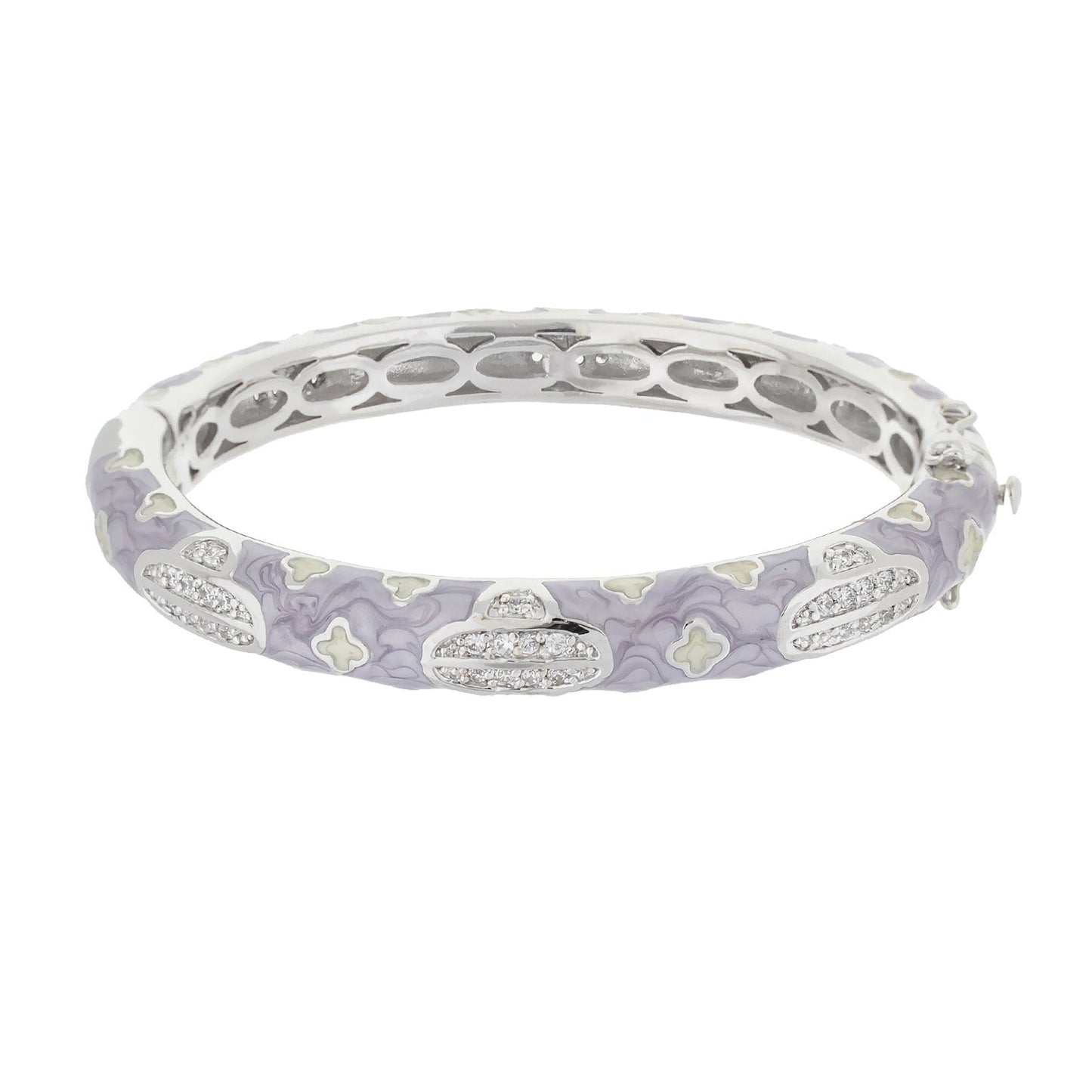 Art Deco stackable bracelet in lavender enamel with crystal pave accents by Lauren G Adams on Tampa Home & Garden Store