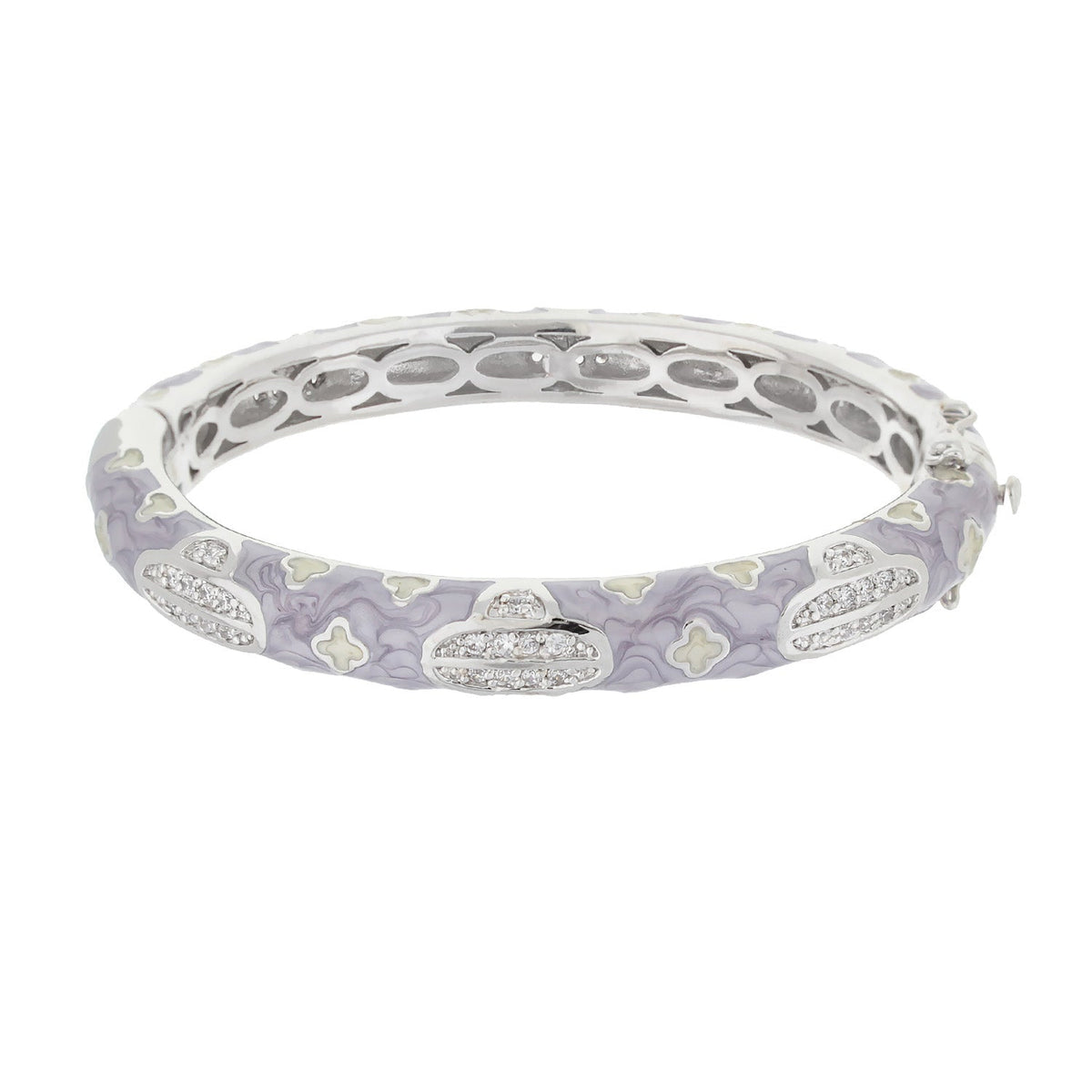 Art Deco stackable bracelet in lavender enamel with crystal pave accents by Lauren G Adams on Tampa Home & Garden Store