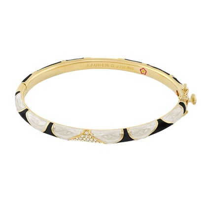 Earth Wind and Pave Bangle gold-tone bracelet with black enamel by Lauren G Adams on Tampa Home & Garden Store