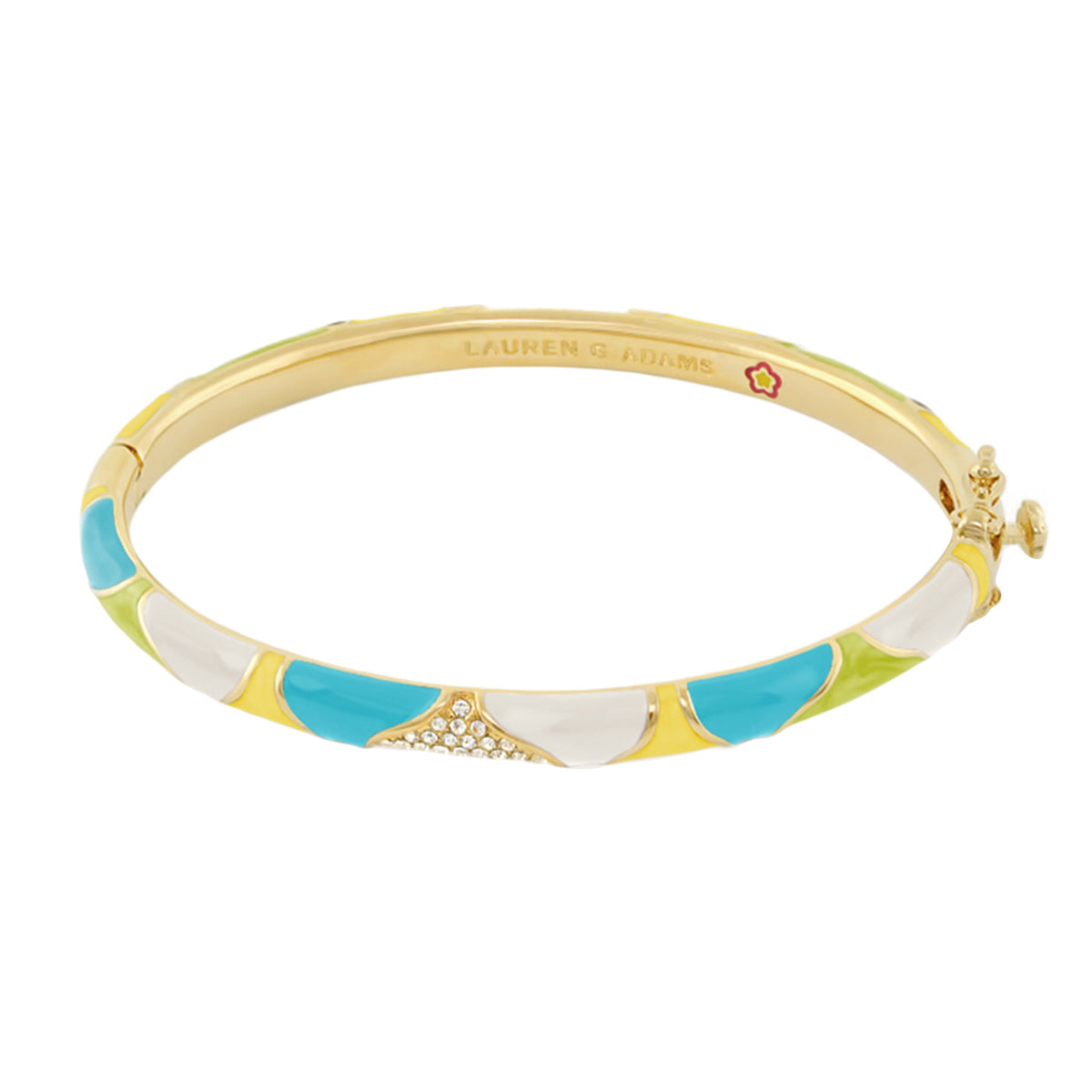 Earth Wind and Pave Bangle gold-tone with turquoise and white enamel by Lauren G Adams on Tampa Home & Garden Store