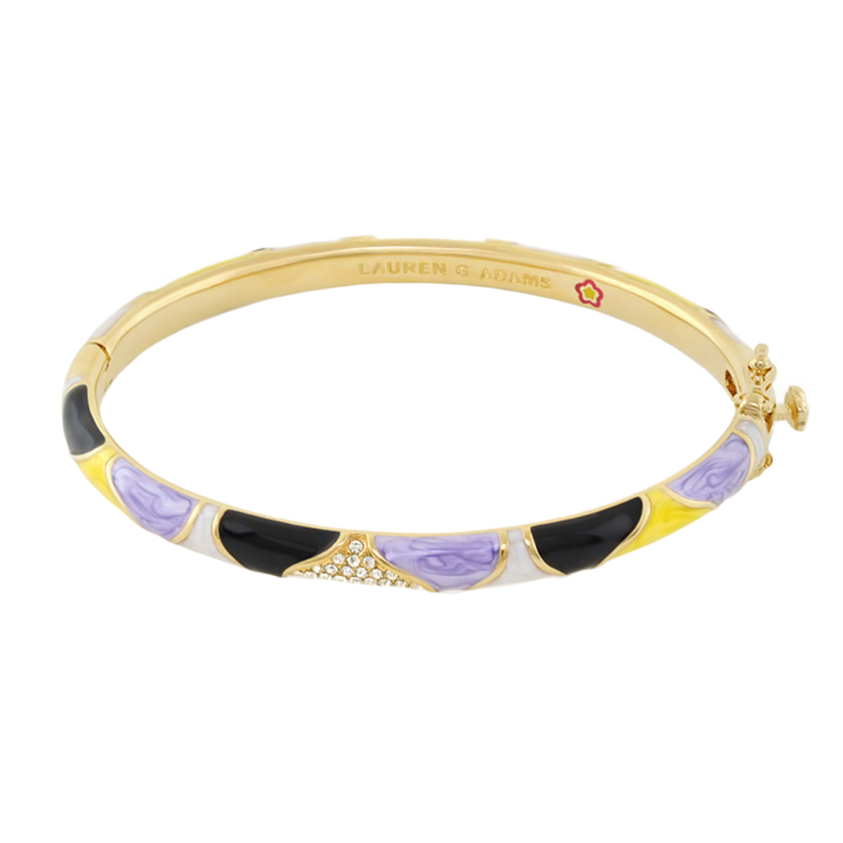 Earth Wind and Pave Bangle by Lauren G Adams gold-tone enamel lilac black pavé crystals on Tampa Home & Garden Store