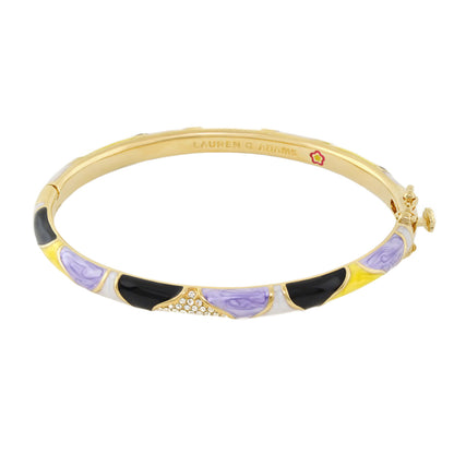 Earth Wind and Pave Bangle by Lauren G Adams gold-tone enamel lilac black pavé crystals on Tampa Home & Garden Store