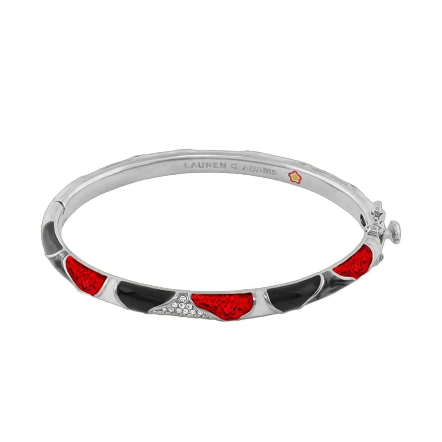 Earth Wind and Pave Bangle bracelet with red enamel and crystal accents by Lauren G Adams on Tampa Home & Garden Store