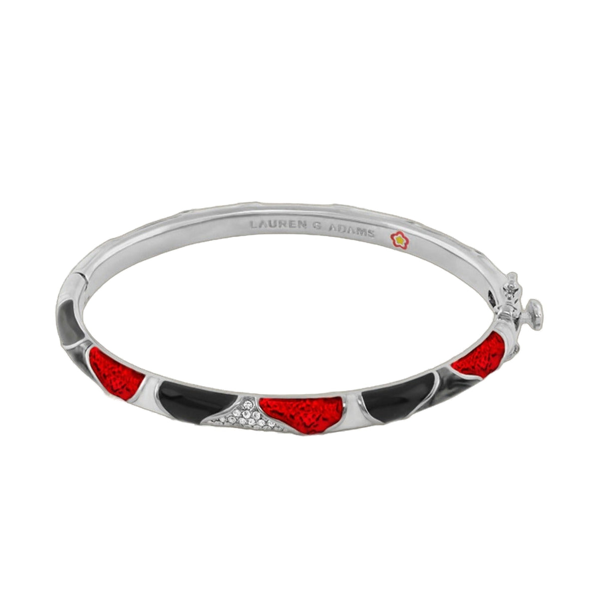 Earth Wind and Pave Bangle bracelet with red enamel and crystal accents by Lauren G Adams on Tampa Home & Garden Store