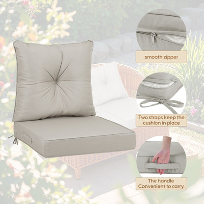 Waterproof Outdoor Deep Seat Cushions for Beige