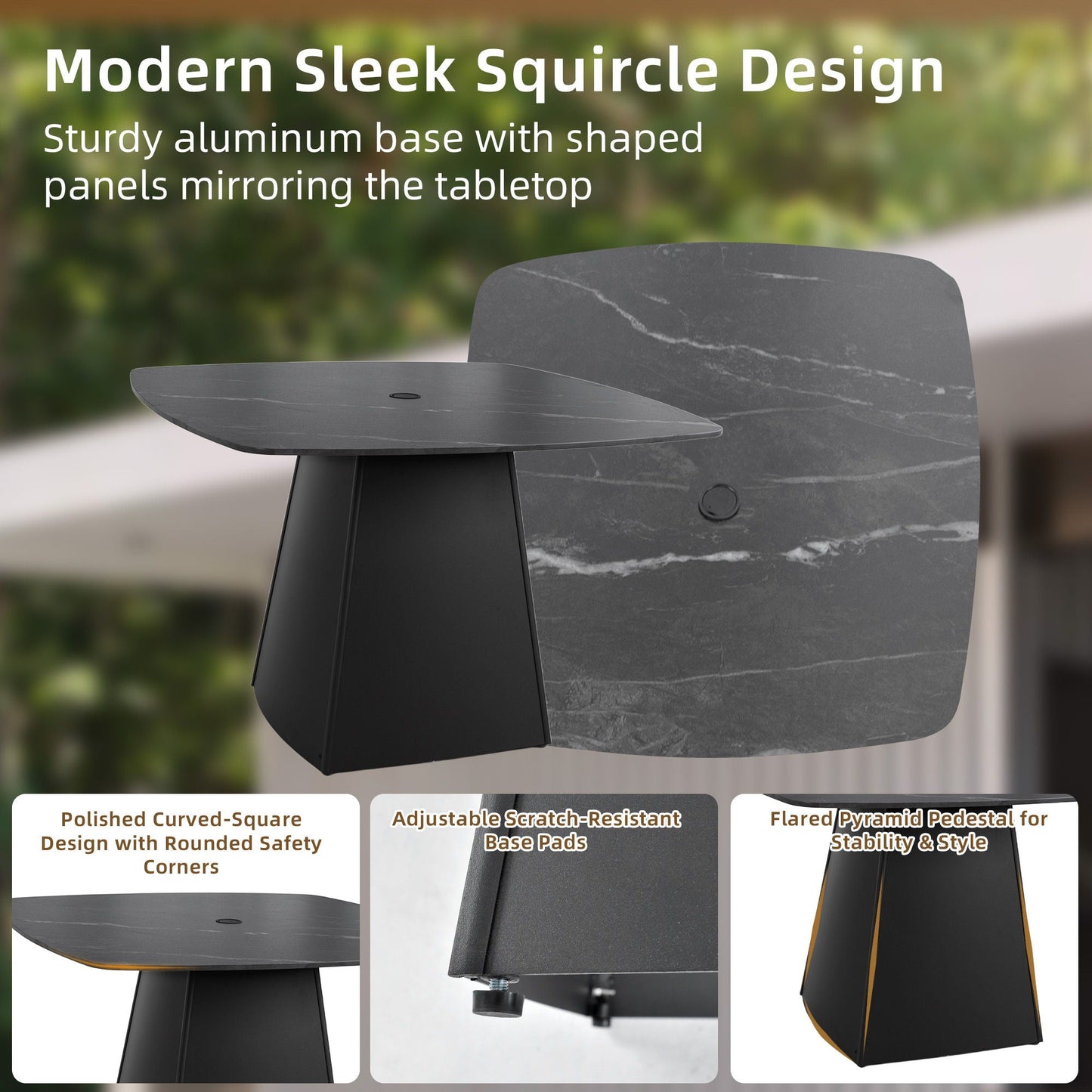 Outdoor Patio and Squircle Dining Table Set
