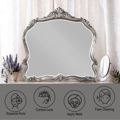 Ariadne Mirror in Antique Silver Finish Deluxe