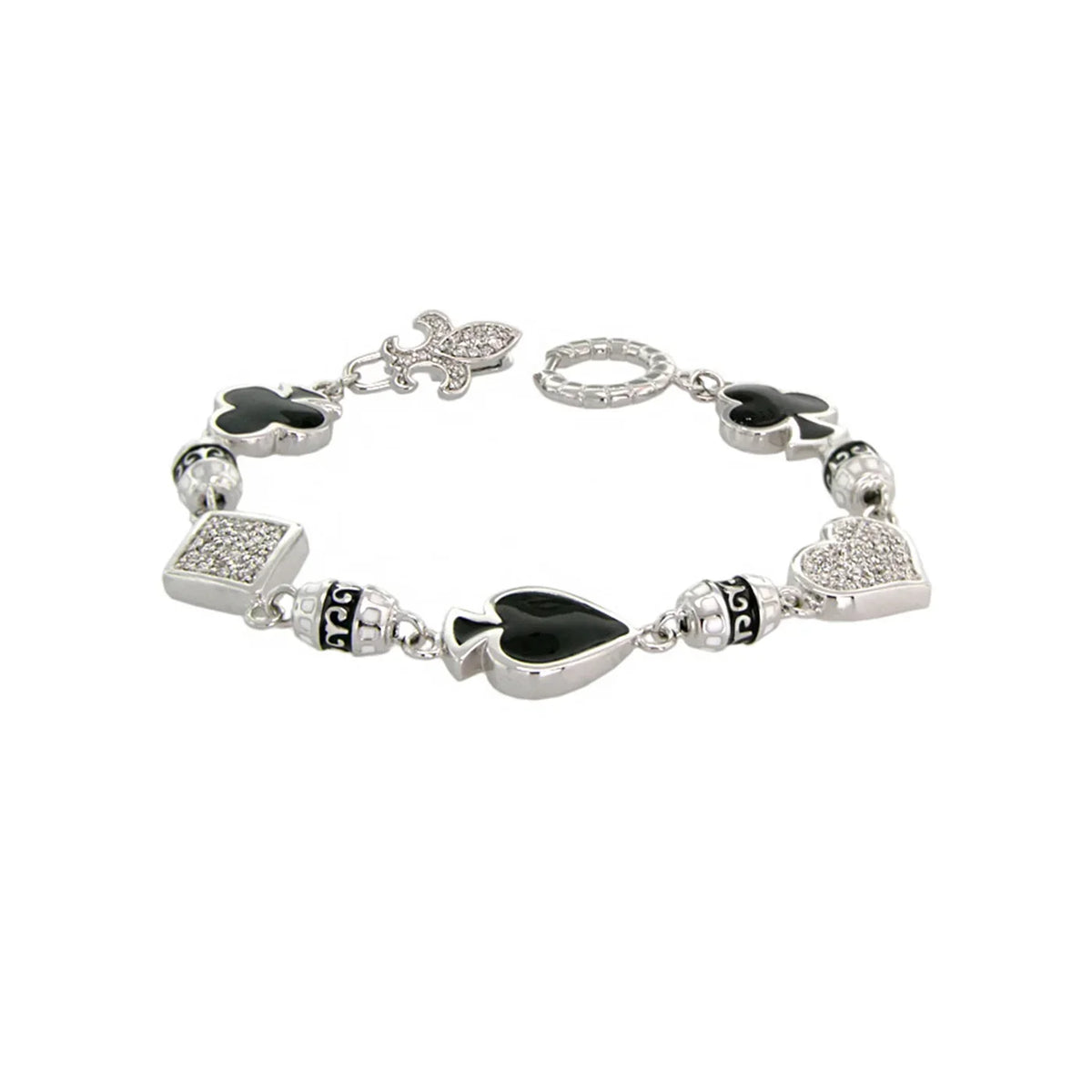 Lauren G Adams Players Club Bracelet Charm Bengals silver-tone with black enamel heart on Tampa Home & Garden Store