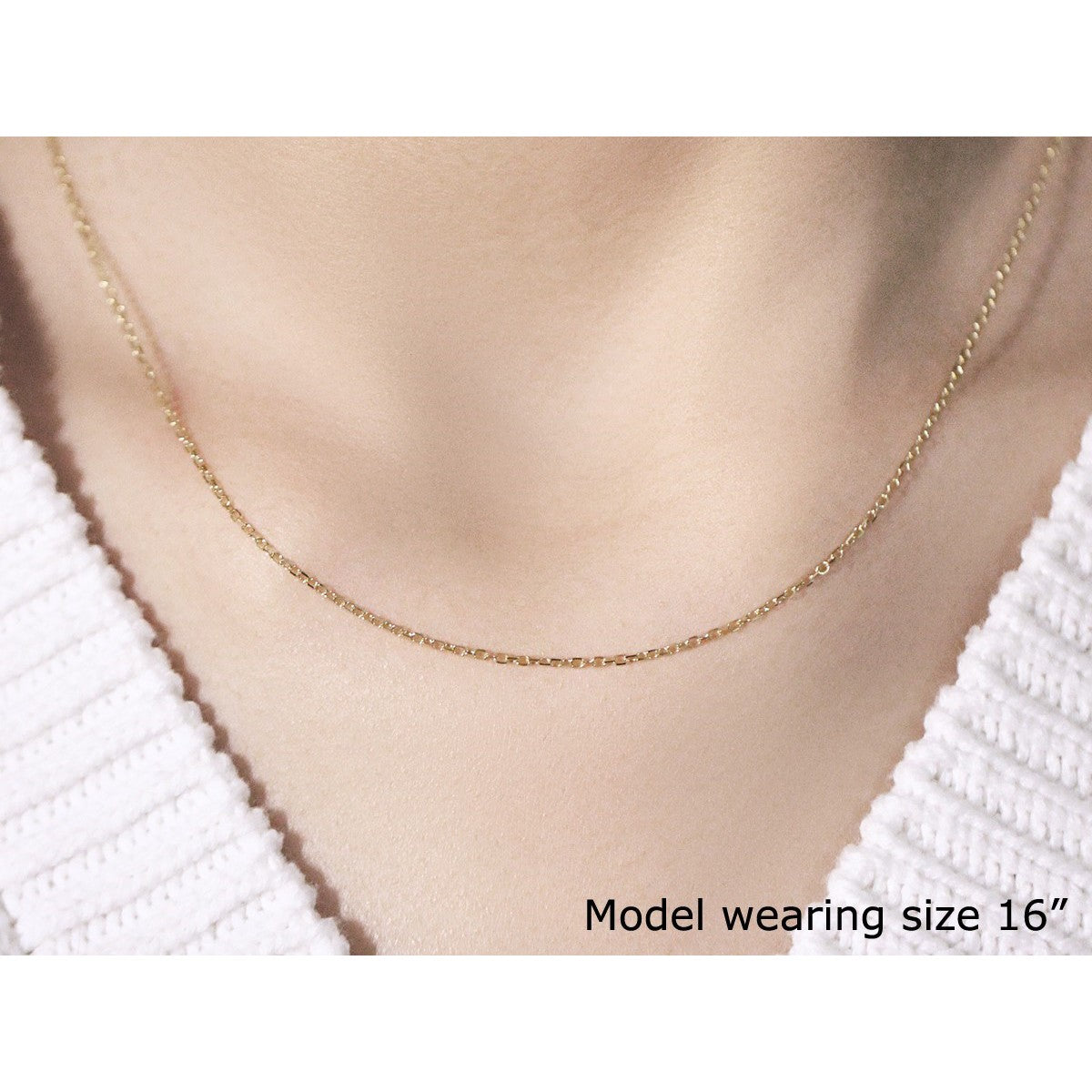 14k yellow gold faceted cable link necklace 1.3mm, 16in, Bids.com on Tampa Home & Garden Store