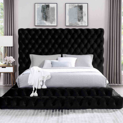 Tufted Oversized Headboard and Upholstered Bed