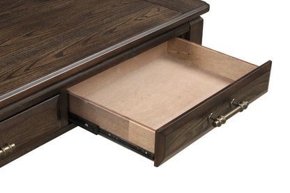 Mahogany Traditional Table With Storage Drawer