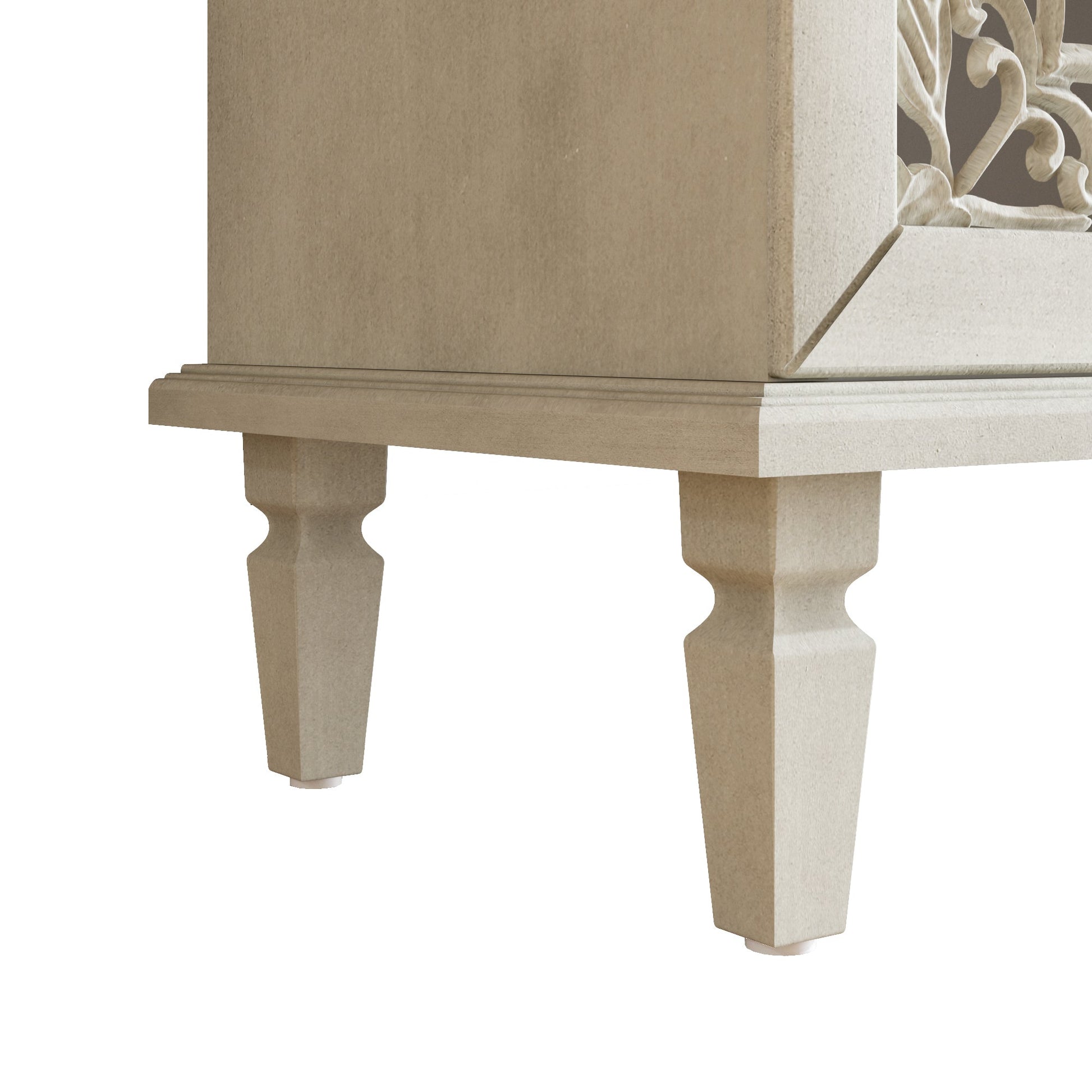 Buffet cabinet 60in antique with floral carvings and solid wood legs HouseOfZazla on Tampa Home & Garden Store