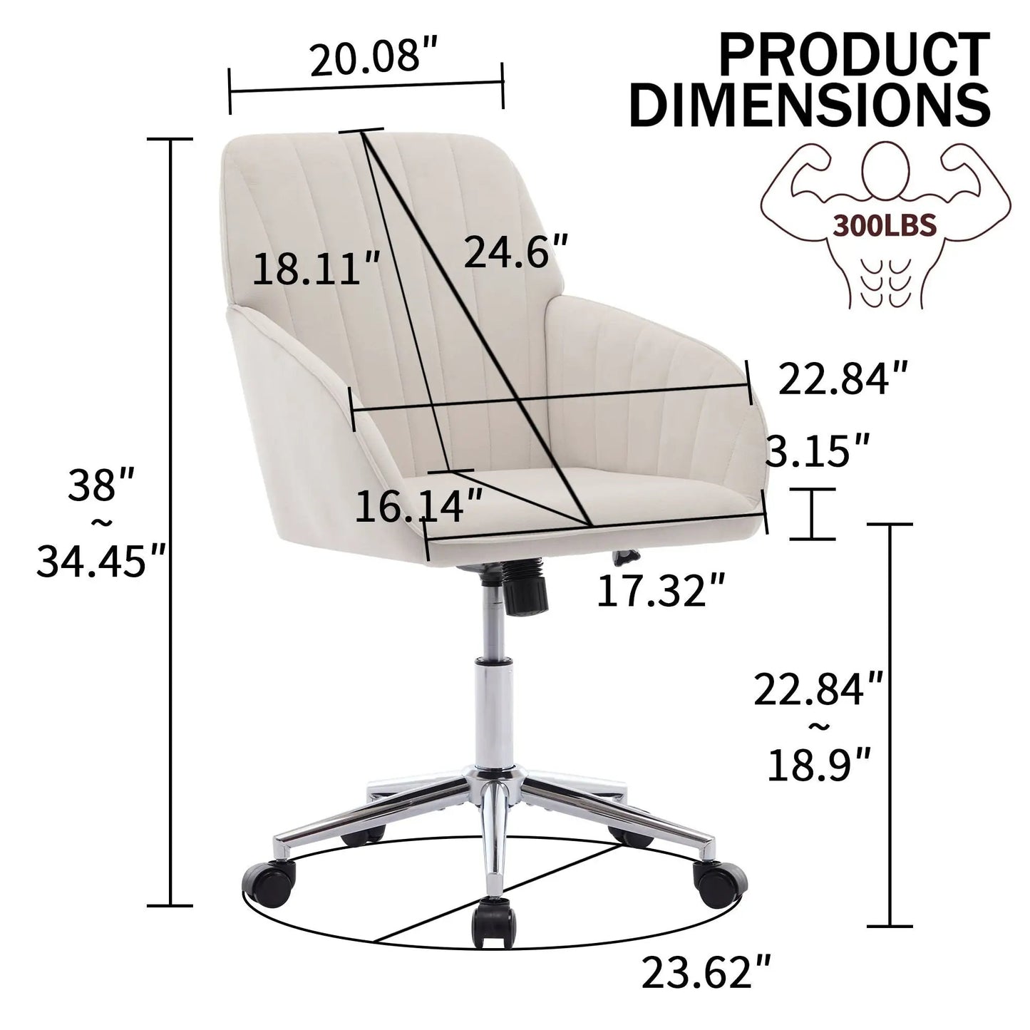 Adjustable Ergonomic Chair With Swivel Backrest