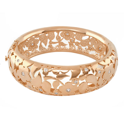 Openwork Blossom Bangle in rose gold with crystal accents, floral bracelet by Lauren G Adams on Tampa Home & Garden Store