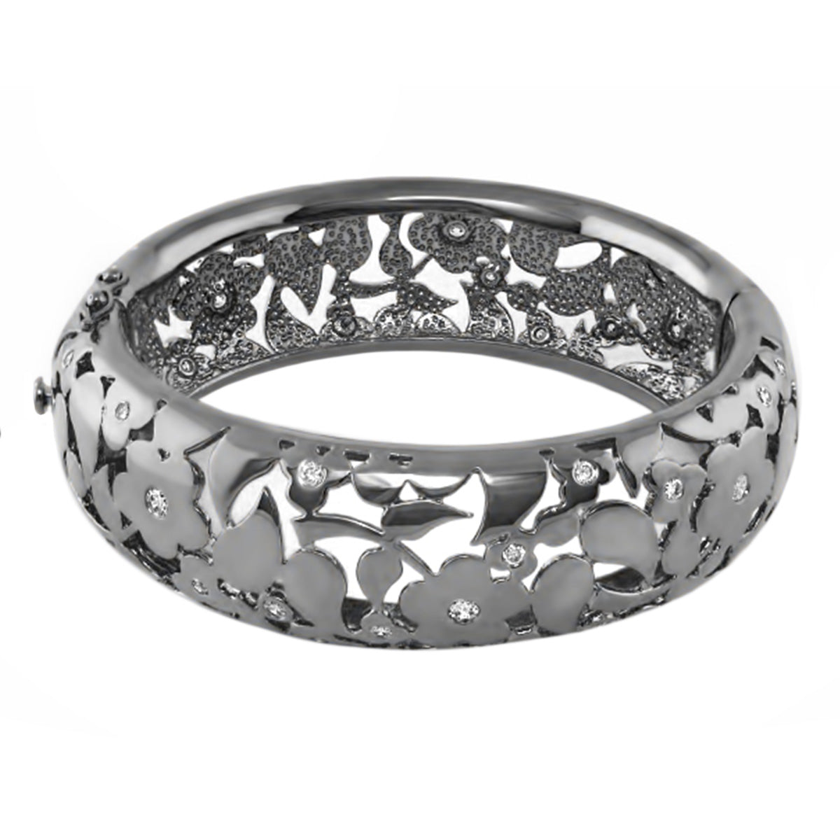 Openwork blossom bangle bracelet in silver-tone metal by Lauren G Adams on Tampa Home & Garden Store