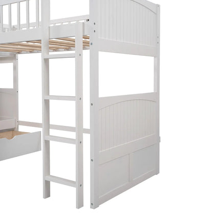 Bunk Bed With Loft and Two Underbed Drawers