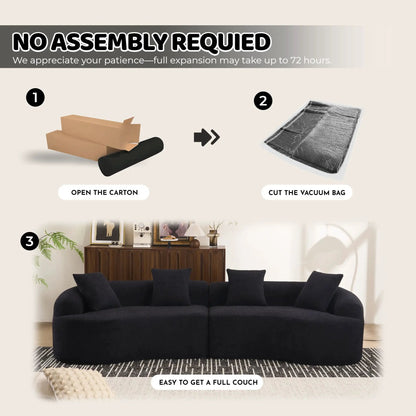 4 Seater Fabric Sofa With Sleeper For Living Room