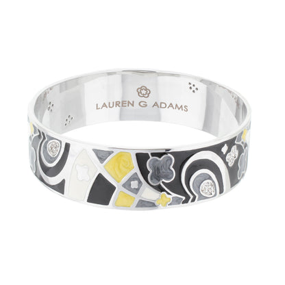 Fun Clover Bangle silver bracelet with mosaic enamel and clover accents by Lauren G Adams on Tampa Home & Garden Store