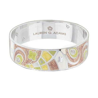 Fun Clover Bangle slip-on bracelet by Lauren G Adams with colorful clover tile design on Tampa Home & Garden Store