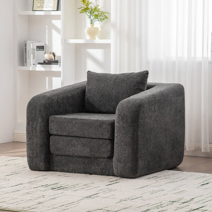 Foldable Single Chenille Sofa Bed and Backrest