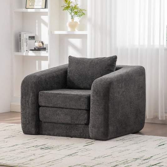 Foldable Single Chenille Sofa Bed and Backrest