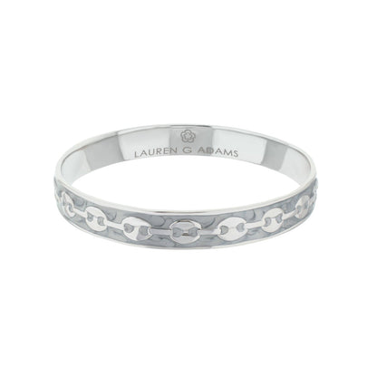 Milano Bangle by Lauren G Adams, silver-tone bracelet with chain-link pattern on Tampa Home & Garden Store
