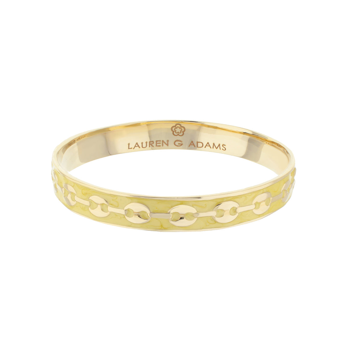 Milano Bangle slip-on bracelet in gold-tone with chain-link pattern by Lauren G Adams on Tampa Home & Garden Store