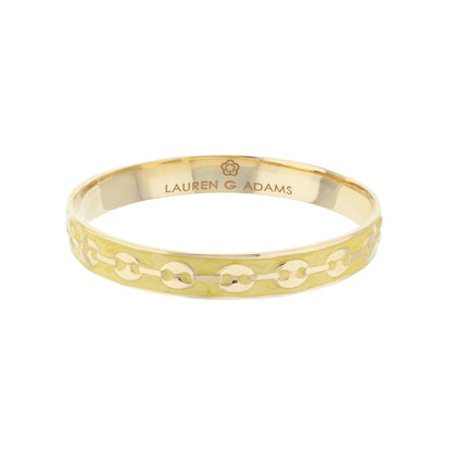 Milano Bangle slip-on bracelet in gold-tone with chain-link pattern by Lauren G Adams on Tampa Home & Garden Store