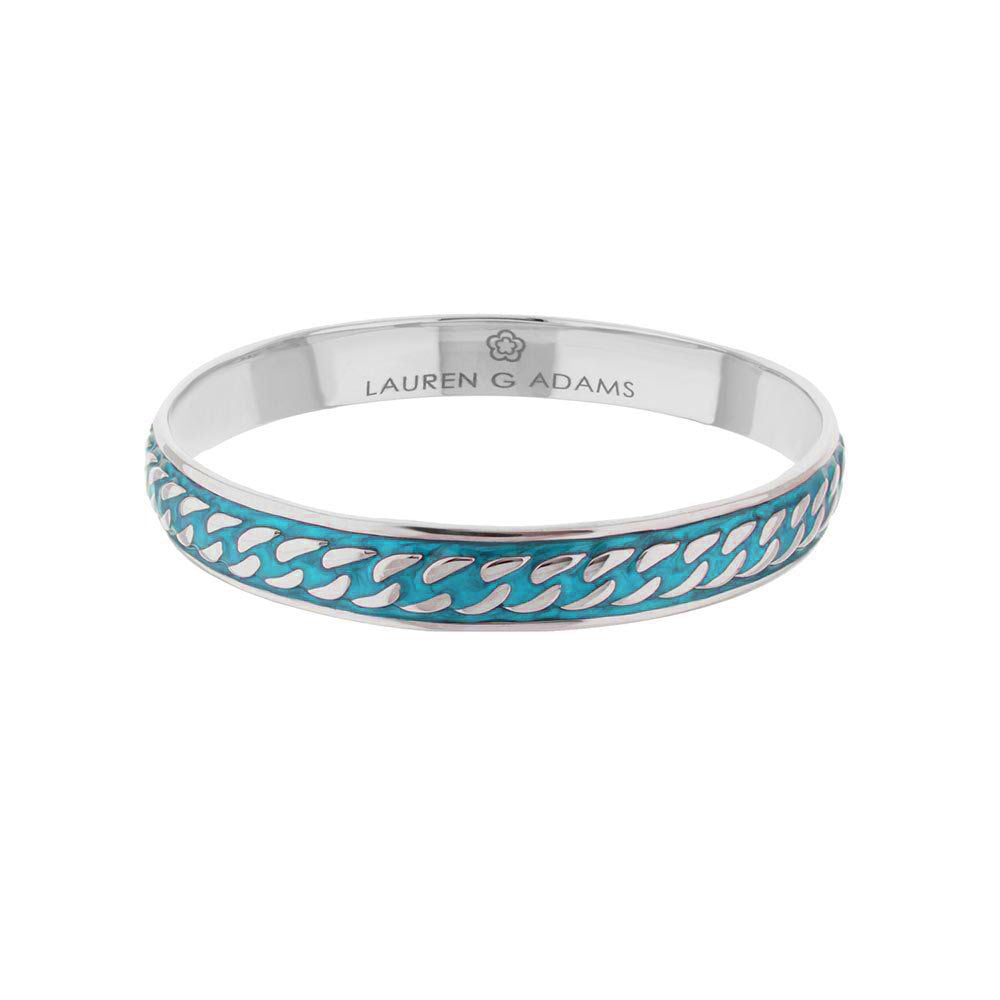 Laguna Links Bangle turquoise curb chain inlay slip-on bracelet by Lauren G Adams on Tampa Home & Garden Store