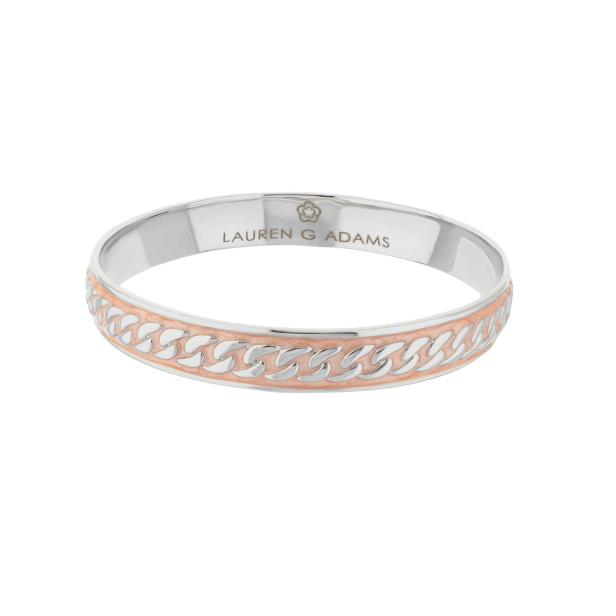 Laguna Links Bangle slip-on bracelet with rose gold curb chain inlay, Lauren G Adams on Tampa Home & Garden Store