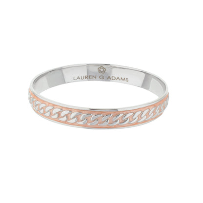 Laguna Links Bangle slip-on bracelet with rose gold curb chain inlay, Lauren G Adams on Tampa Home & Garden Store