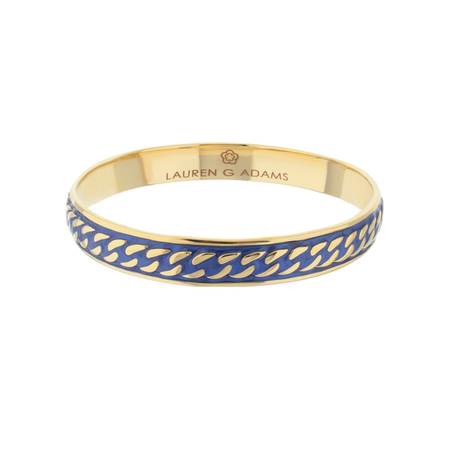 Laguna Links Bangle goldtone slipon bracelet with blue enamel curb chain inlay by Lauren G Adams on Tampa Home & Garden Store