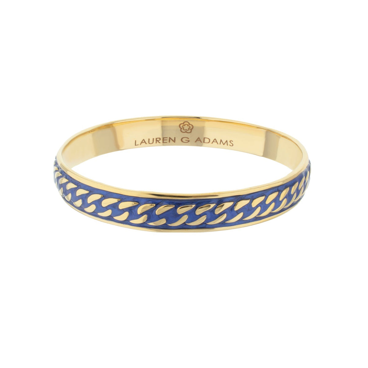 Laguna Links Bangle goldtone slipon bracelet with blue enamel curb chain inlay by Lauren G Adams on Tampa Home & Garden Store