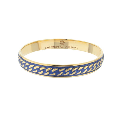 Laguna Links Bangle goldtone slipon bracelet with blue enamel curb chain inlay by Lauren G Adams on Tampa Home & Garden Store