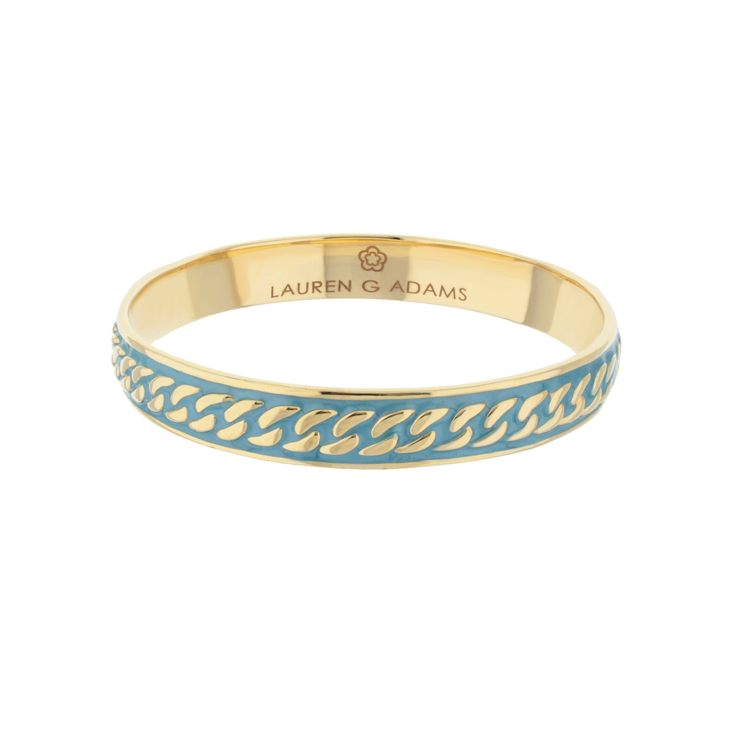 Laguna Links Bangle curb chain inlay blue enamel gold-tone slip-on bracelet by Lauren G Adams on Tampa Home & Garden Store