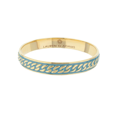Laguna Links Bangle curb chain inlay blue enamel gold-tone slip-on bracelet by Lauren G Adams on Tampa Home & Garden Store