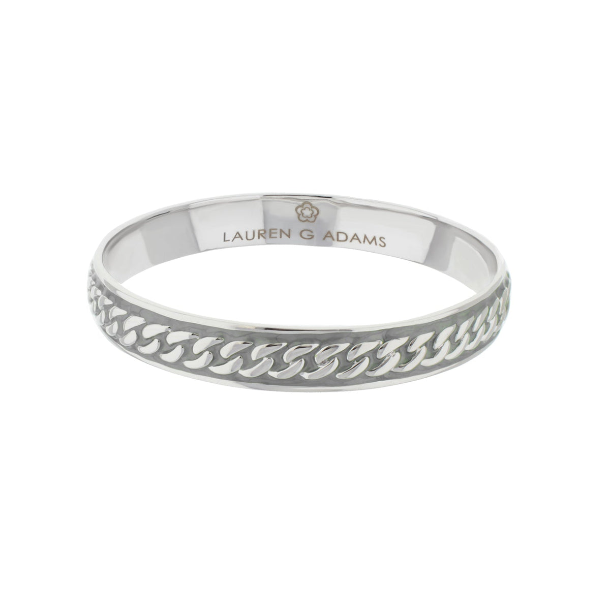 Laguna Links Bangle - Curb Chain Inlay, silver-tone bracelet by Lauren G Adams on Tampa Home & Garden Store