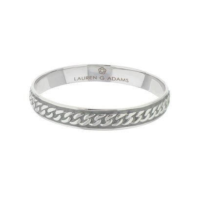Laguna Links Bangle - Curb Chain Inlay, silver-tone bracelet by Lauren G Adams on Tampa Home & Garden Store